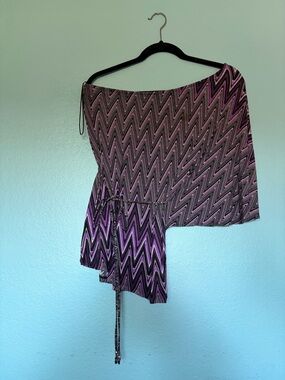 Express Purple and Black Printed Top